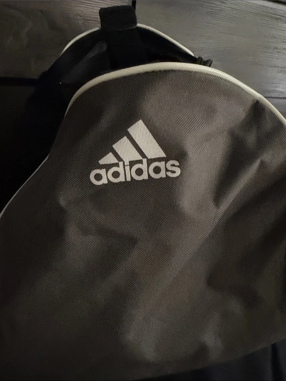adidas Black Duffel Bag with White Logo Trim
